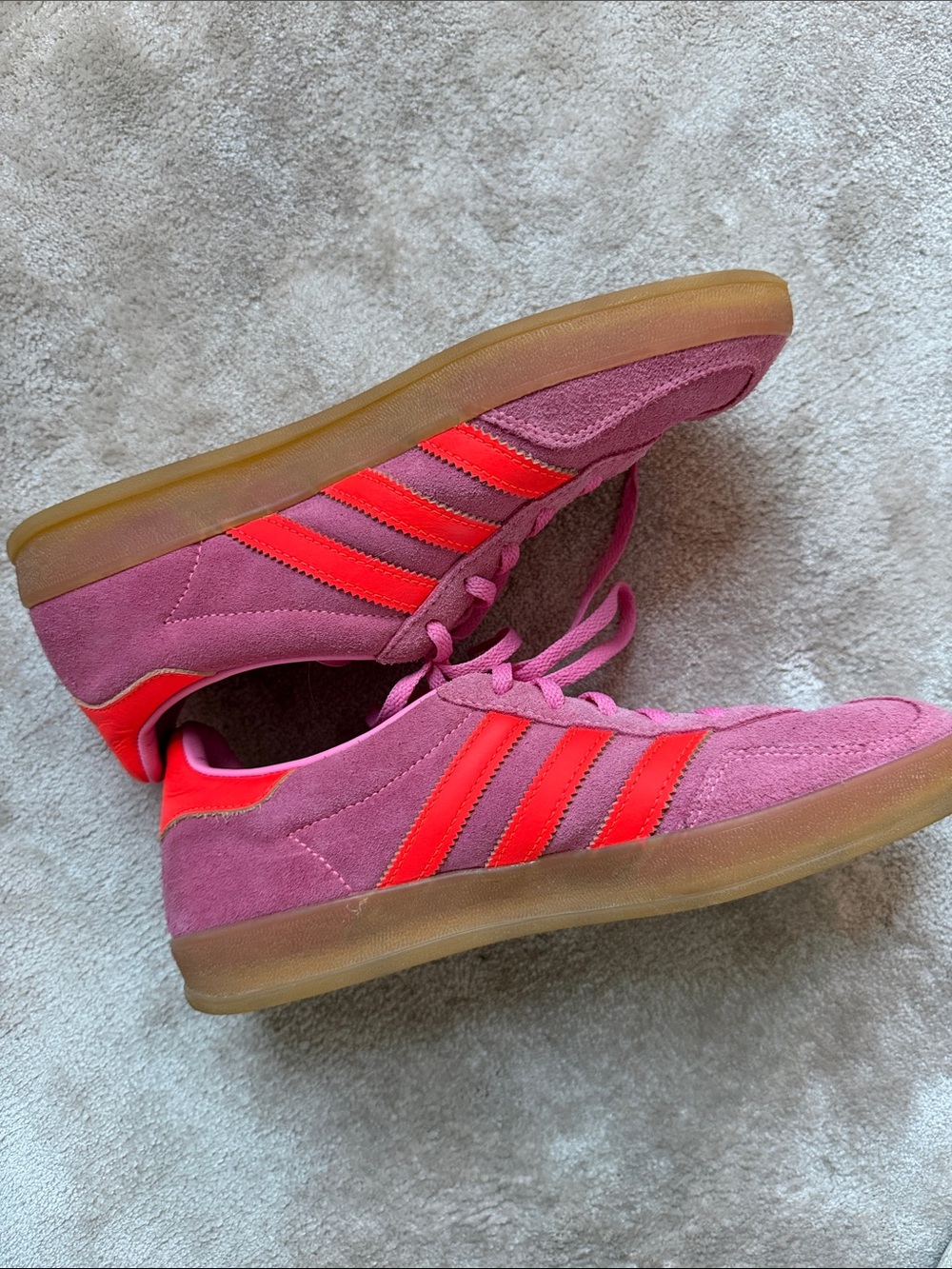 adidas Gazelle Women’s Pink Suede Sneakers with orange stripes - Picture 6 of 6
